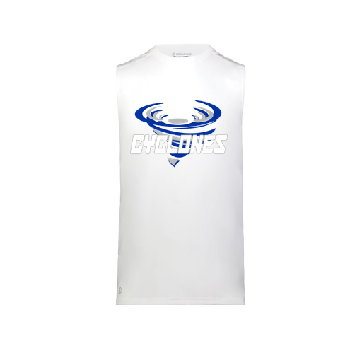 [222593.005.S-LOGO1] Men's CoolDry TankTop (Adult S, White, Logo 1)