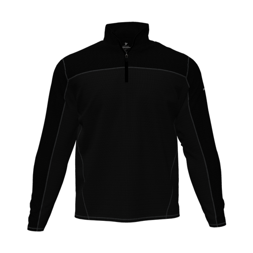 [CUS-DFW-QTRZ-PER-LSL-BLK-AS-LOGO3] Quarter Zip Pullover (Adult S, Black, Logo 3)