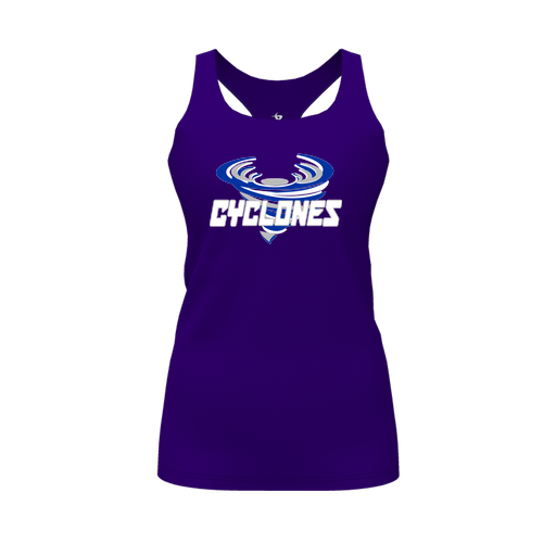 [FT0TRBPP-FYS-LOGO1] Decker Racerback Tank Top (Female Youth S, Purple, Logo 1)
