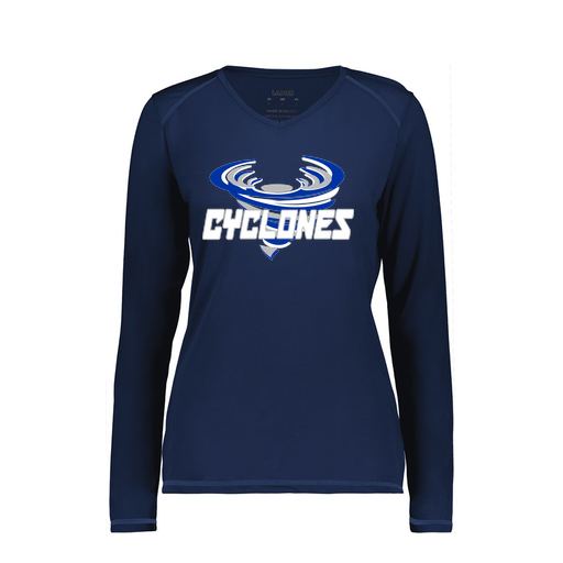 [6847.065.XS-LOGO1] Women's SoftTouch Long Sleeve (Female Adult XS, Navy, Logo 1)