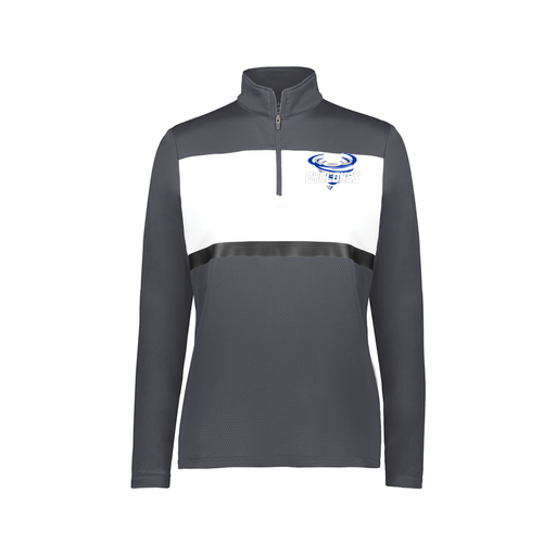 [222791.F52.XS-LOGO1] Ladies Bold 1/4 Zip Pullover (Female Adult XS, Gray, Logo 1)