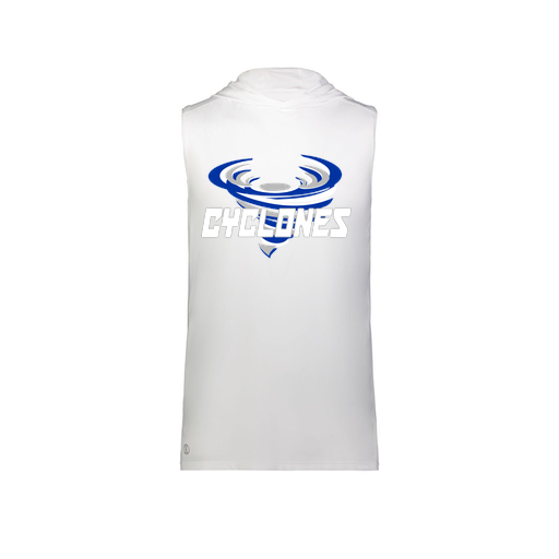 [222590.005.XS-LOGO1] Men's CoolDry Sleeveless Hoodie (Adult XS, White, Logo 1)