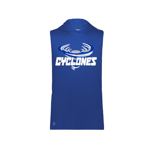 [222590.060.XS-LOGO1] Men's CoolDry Sleeveless Hoodie (Adult XS, Royal, Logo 1)