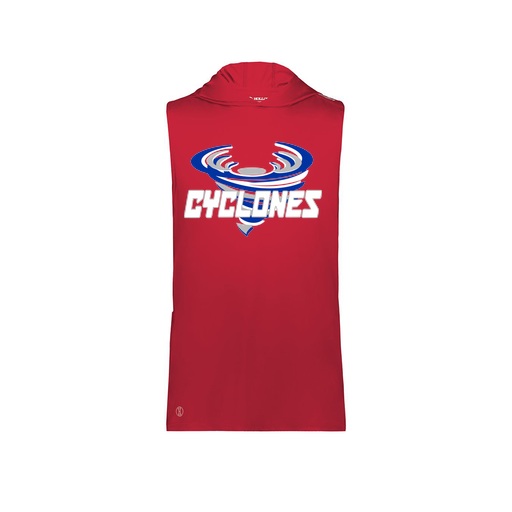 [222590.083.XS-LOGO1] Men's CoolDry Sleeveless Hoodie (Adult XS, Red, Logo 1)