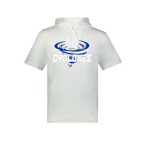 [6871.005.S-LOGO1] Men's Dri Fit Short Sleeve Hoodie (Adult S, White, Logo 1)