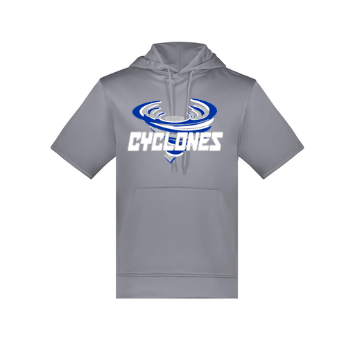 [6871.059.S-LOGO1] Men's Dri Fit Short Sleeve Hoodie (Adult S, Gray, Logo 1)