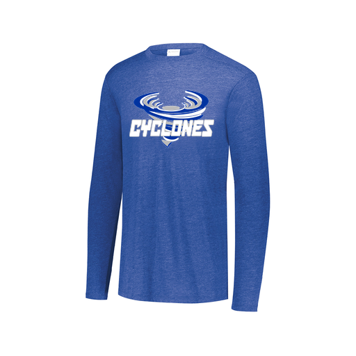 [FTLCUBRY-AXS-LOGO1] Decker Men's Tri-Blend T-Shirt - Long Sleeve (Adult XS, Royal, Logo 1)