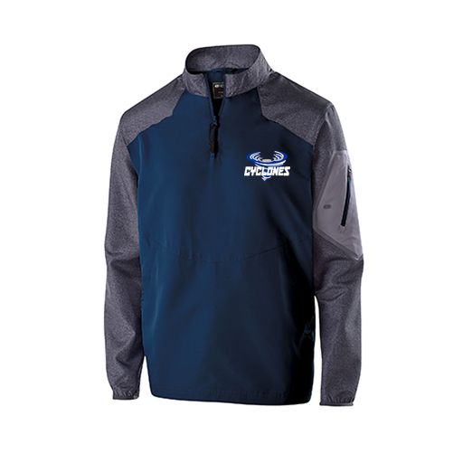 [229155.H03.XS-LOGO1] Men's Raider LS Pullover (Adult XS, Navy, Logo 1)