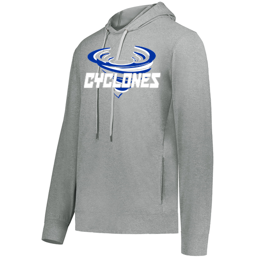 [222598.E83.S-LOGO1] Men's Ventura Thin Knit Hoodie (Adult S, Silver, Logo 1)