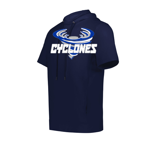 [222505.065.S-LOGO1] Men's Venturs Soft Knit Short Sleeve Hoodie (Adult S, Navy, Logo 1)