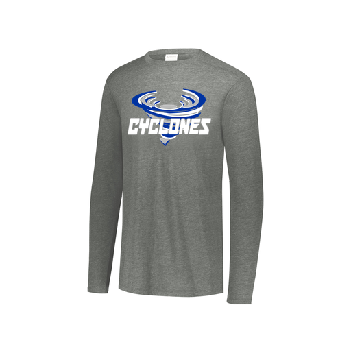 [FTLCUBGY-YS-LOGO1] Decker Youth Tri-Blend T-Shirt - Long Sleeve (Youth S, Gray, Logo 1)