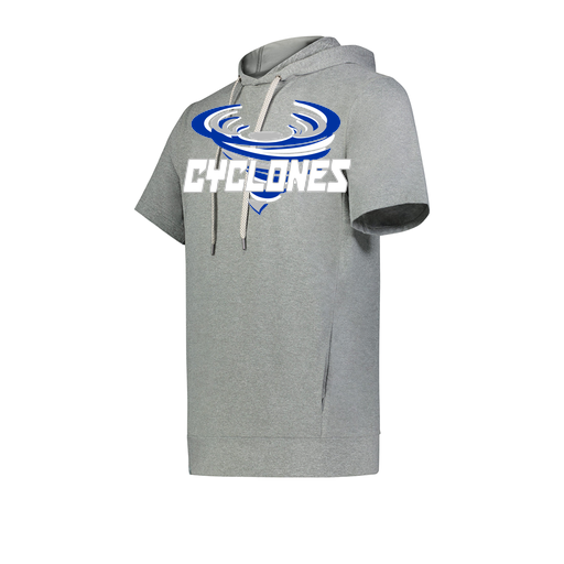 [222605-SIL-YS-LOGO1] YOUTH VENTURA SOFT KNIT SHORT SLEEVE HOODIE (Youth S, Silver, Logo 1)