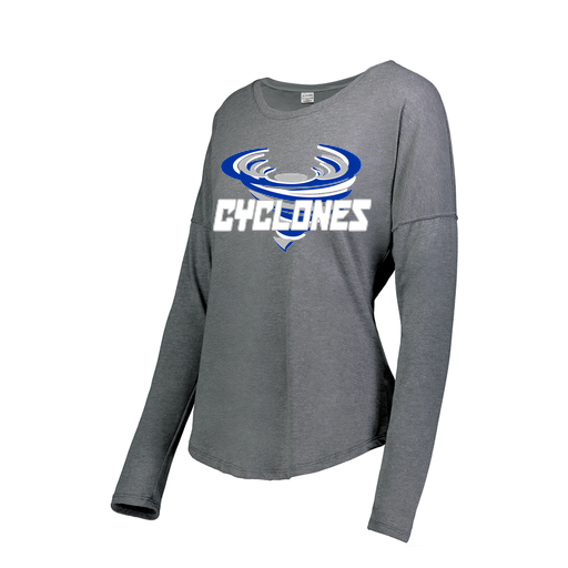 [FTLCUBGY-FAXS-LOGO1] Decker Women's Tri-Blend T-Shirt - Long Sleeve (Female Adult XS, Gray, Logo 1)